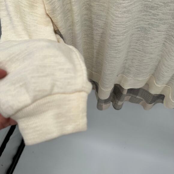 Anthropologie Pilcro Knit V-Neck Sweater with Plaid Back // XS - Picture 7 of 11